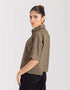CROPPED PATCH POCKET SHIRT